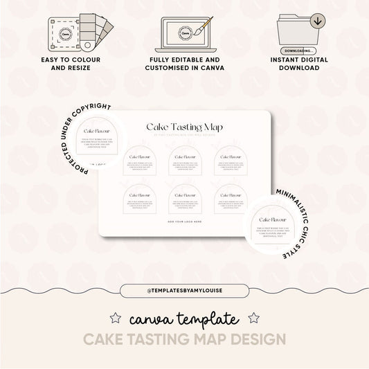 Cake Tasting Map - 'Minimalistic Chic Style'