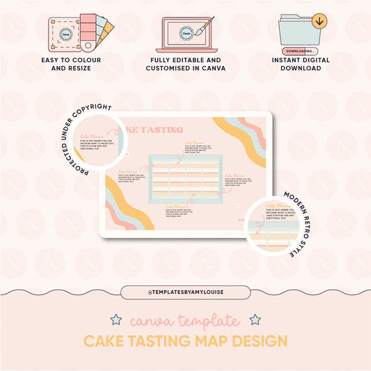 Cake Tasting Map Design - 'Modern Retro Style'