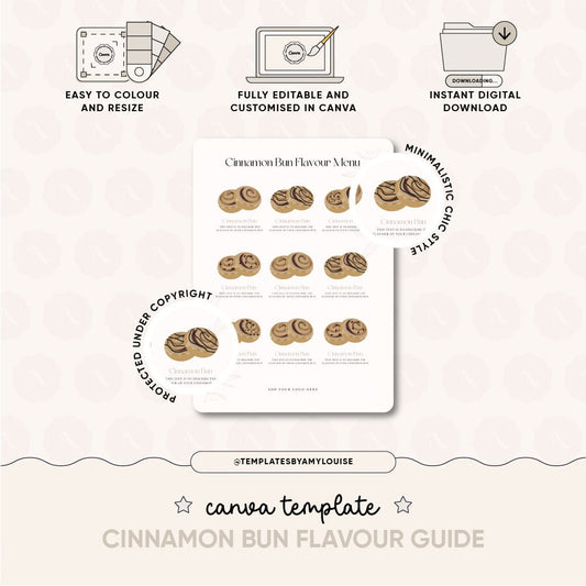 Cinnamon Bun Flavour Menu - 'Minimalistic Chic Style'