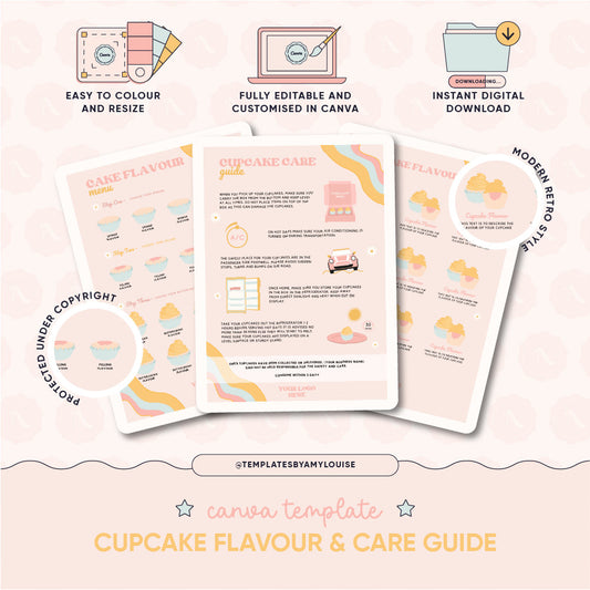 Cupcake Flavour & Care Guide - 'Modern Retro Style'