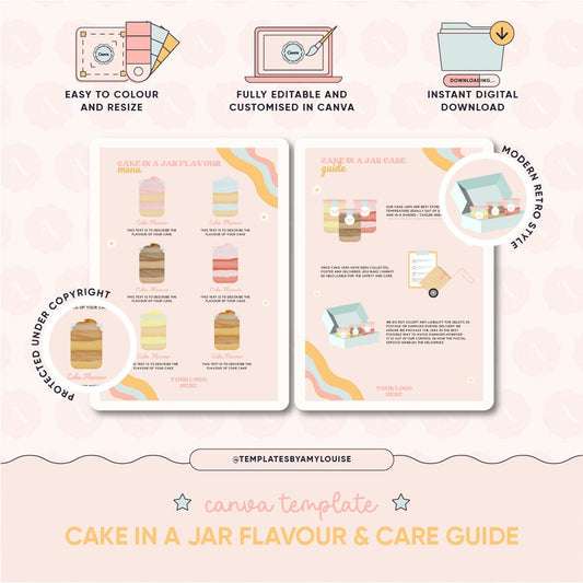 Cake In a Jar Flavour and Care Guide - 'Modern Retro Style'