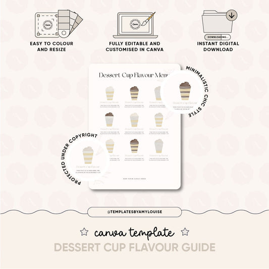 Dessert Cup Flavour Menu - 'Minimalistic Chic Style'