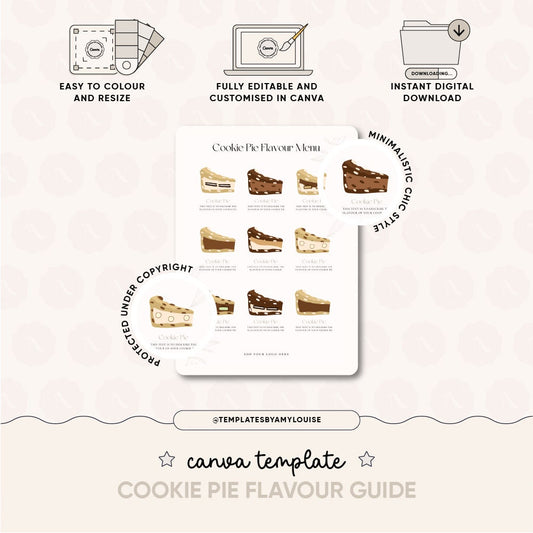 Cookie Pie Flavour Menu - 'Minimalistic Chic Style'