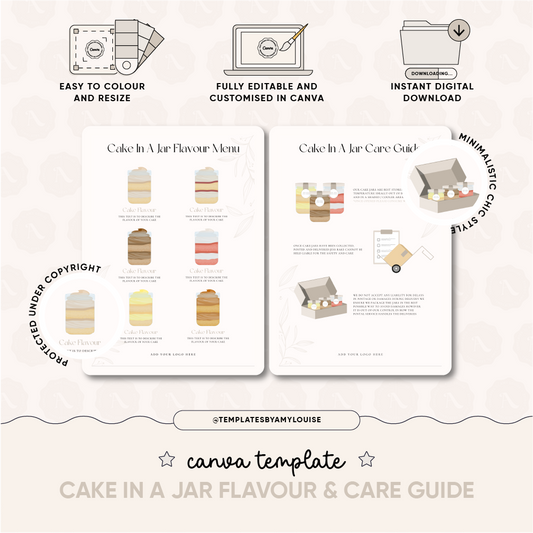 Cake In a Jar Flavour and Care Guide - 'Minimalistic Chic Style'