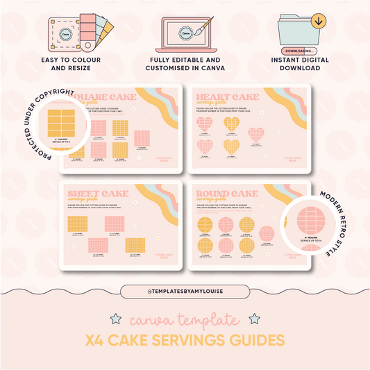 Canva Cake x4 Servings Guides - 'Modern Retro'