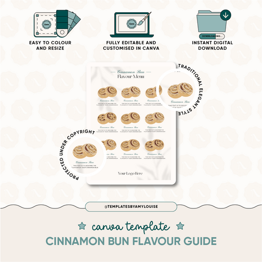 Cinnamon Bun Flavour Menu - 'Traditional Elegant Style'