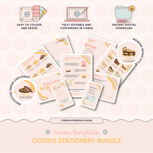 Canva Cookie Stationery Bundle - 'Modern Retro'