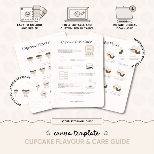 Cupcake Flavour & Care Guide - 'Minimalistic Chic Style'