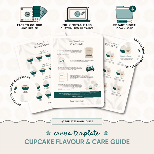 Cupcake Flavour & Care Guide - 'Traditional Elegant Style'