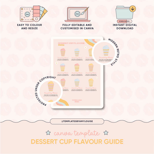 Dessert Cup Flavour Menu - 'Modern Retro'