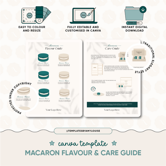 Macaron Flavour & Care Guide - 'Traditional Elegant Style'