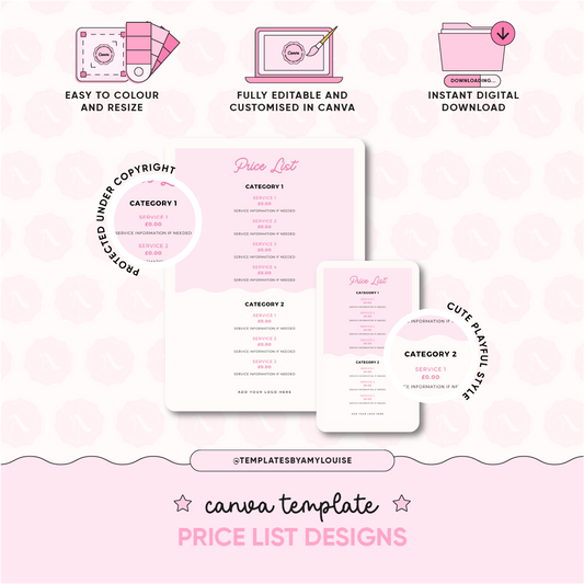 Price List Design - 'Cute & Playful Style'