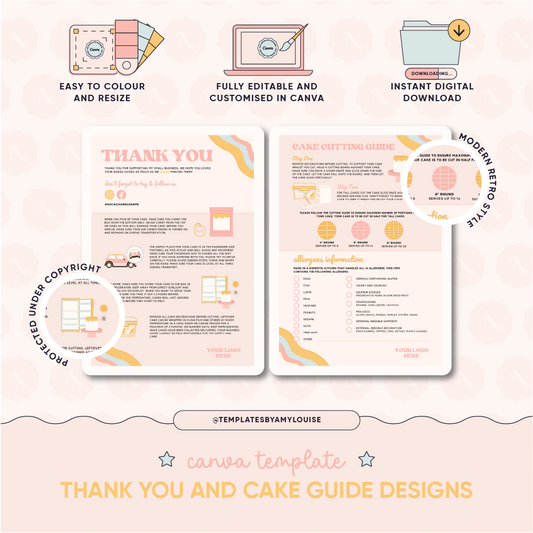 Canva Thank You and Cake Guide Flyer  - 'Modern Retro'