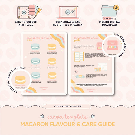 Macaron Flavour & Care Guide - 'Modern Retro Style'