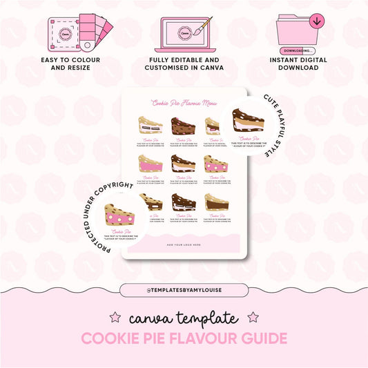 Cookie Pie Flavour Menu - 'Cute Playful Style'