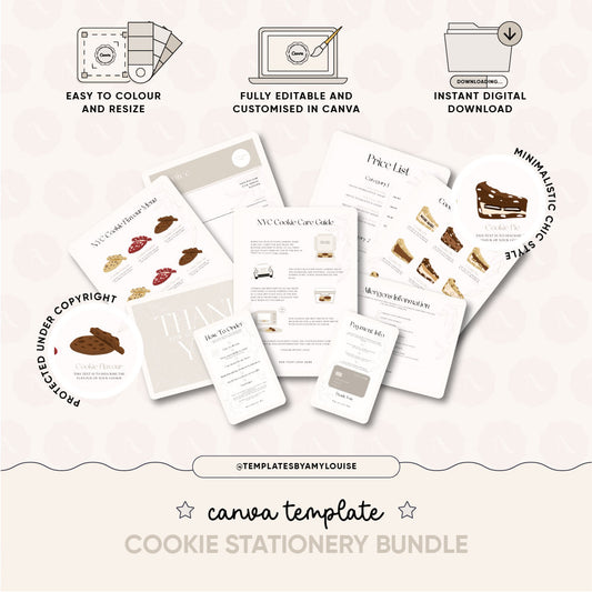 Canva Cookie Stationery Bundle - 'Minimalistic Chic Style'